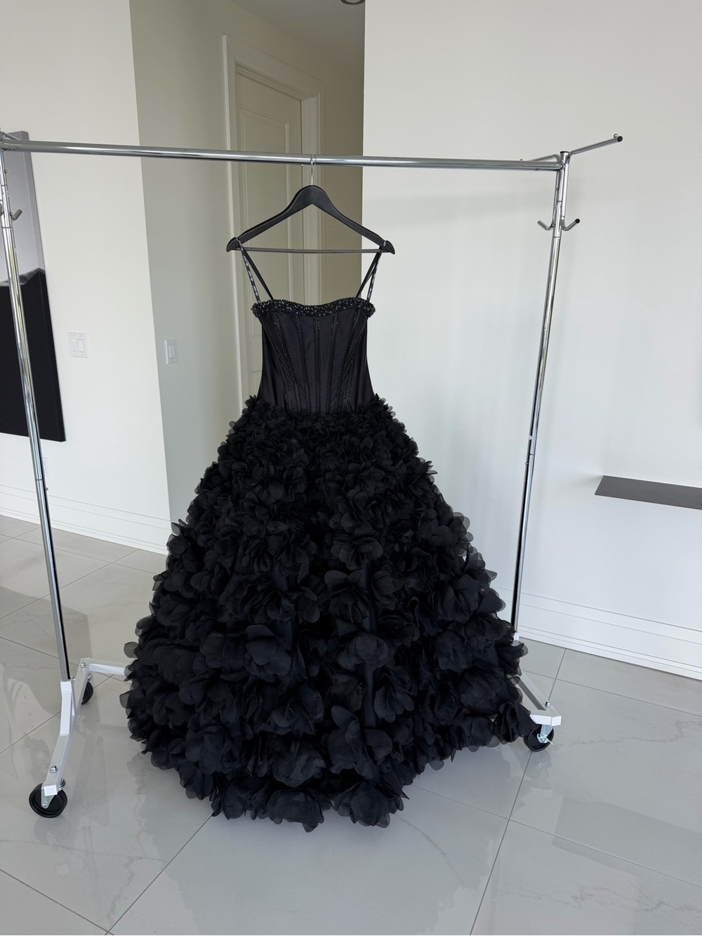 ellie wilde Black Floral Ball Gown